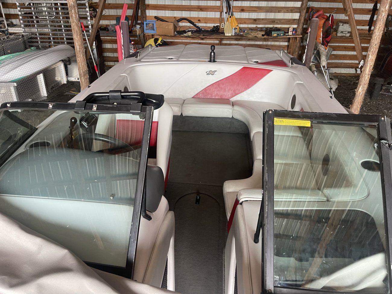 Fish and ski boats combine many features needed to fish as well as ski.  They will have storage bins for fishing tackle, and a ski pylon to pull skiers with.